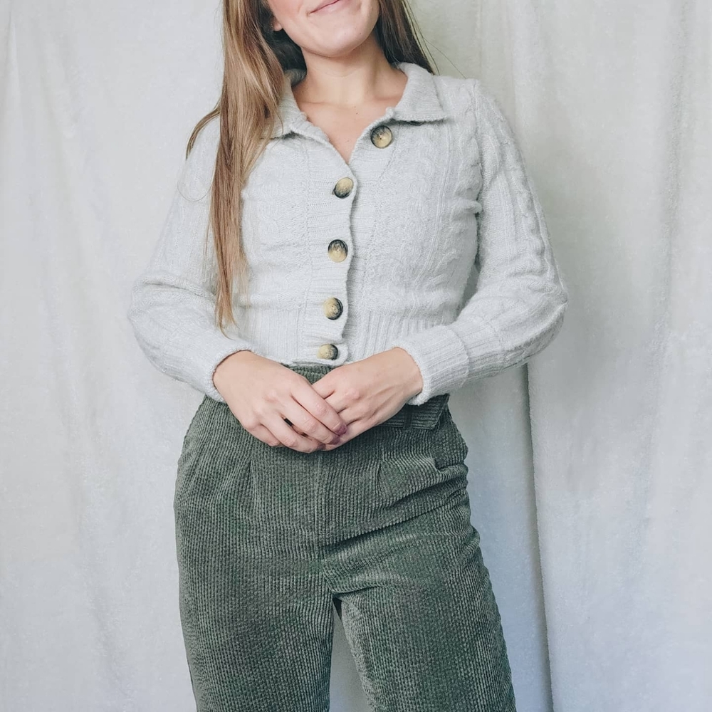 Urban Outfitters grey collared cardigan